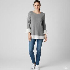 *Design Lab, Lord and Taylor Terry Crew with Bell Ruffle Sleeves